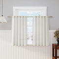Nanspring Cream Cafe Curtains 45 Inch Length Set 2 Panel Back Tab Pocket Semi by Nanspring