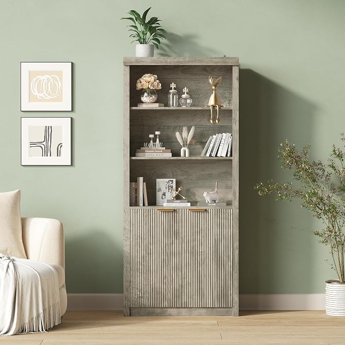 GarveeHome Tall Book Shelf and Bookcase, 31.5" Wide Wooden Bookcase - Image 7