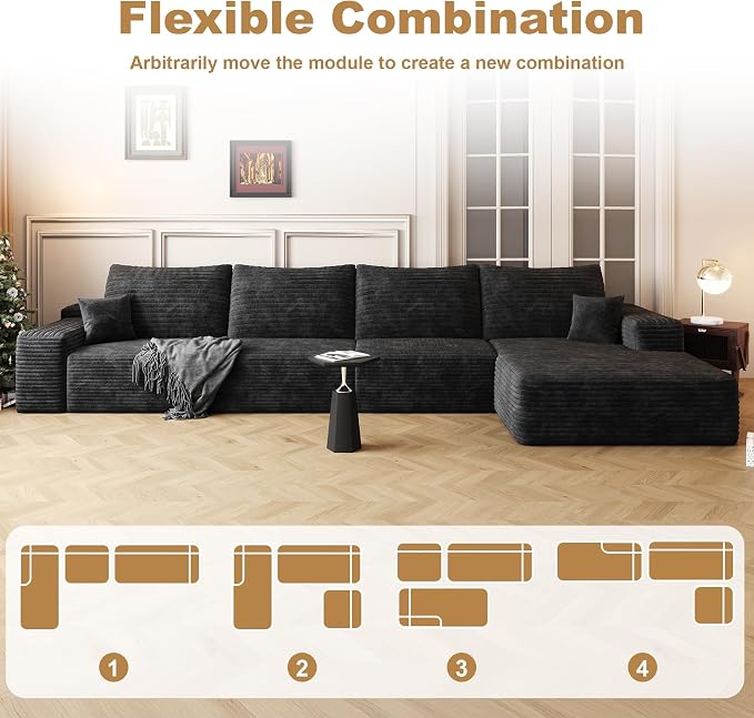 136" Sectional Couches for Living Room Cloud Couch Sofa - Image 5