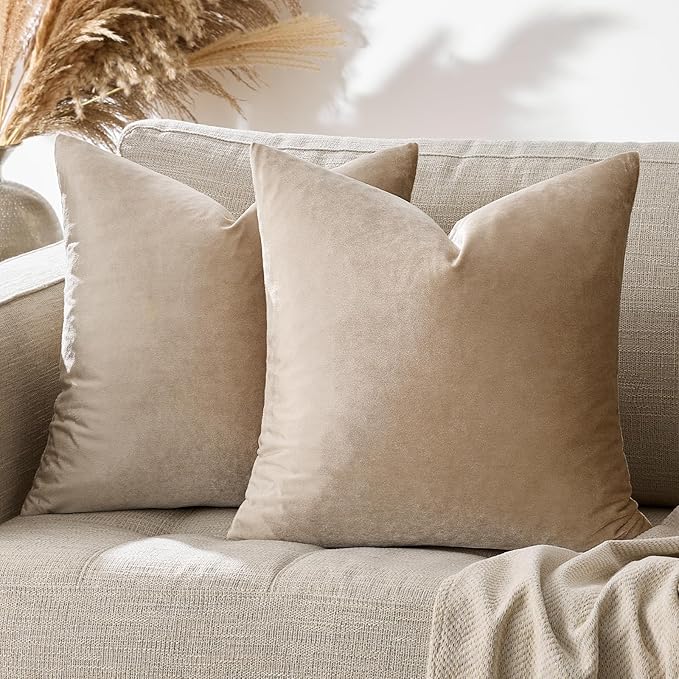GIGIZAZA Decorative Throw Pillow Covers 24x24, Velvet Pillow Square Cushion - Image 7