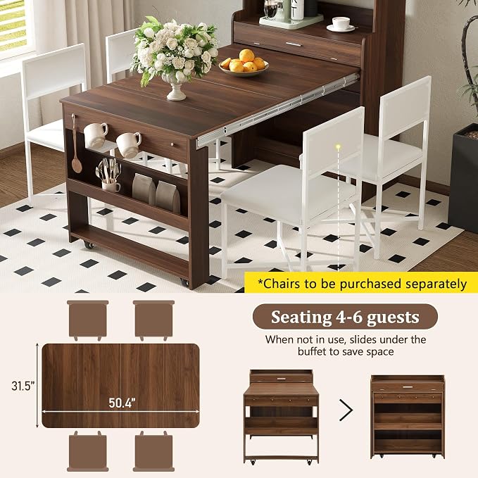 LUMISOL Space Saving Folding Dining Table - Image 6