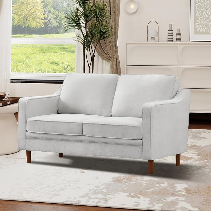 Kingfun 56" Chenille Sofa, Loveseat Couch, Mid Century Modern Love Seat Couches by KINGFUN-Anexcitingoption