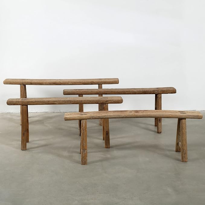 Artissance Handmade Wooden Entryway Bench, Vintage Noodle Bench - Image 7