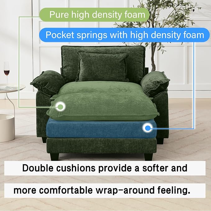 Oprisen 53" Modular Sectional Sofa, Comfy Cloud Couch Sectional Sofa - Image 3
