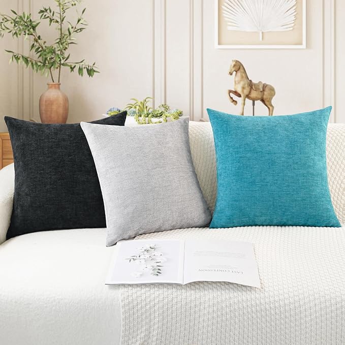 CaliTime Throw Pillow Covers Decorative 12 X 20 Inches Pack of 2 Cozy Chenille - Image 5