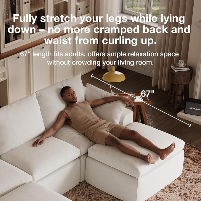Novilla 133.8" Modular Cloud Couch, Modern Sectional Sofa - Image 13
