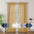 Simplebrand Gold Semi Sheer Curtains 96 Inches Long 2 Panels, Light Filtering by Simplebrand