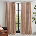 RYB HOME Blush Velvet Curtains 96 inches 2 Panels Set, Thermal Insulated by RYBHOME