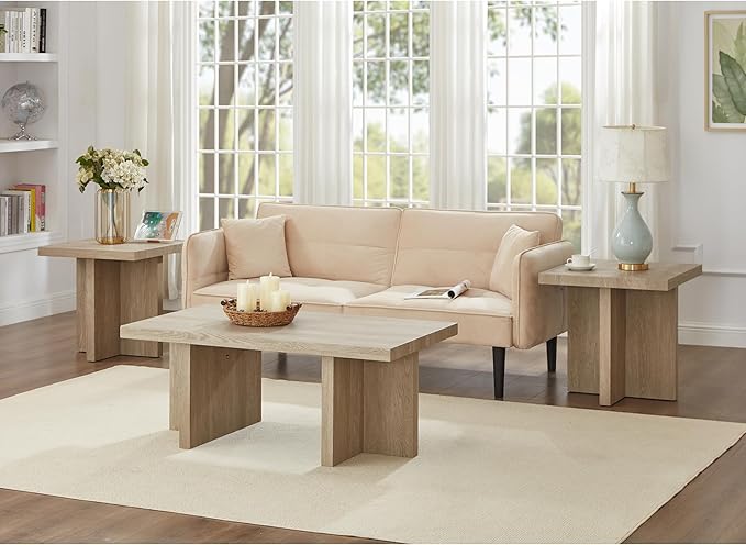 Roundhill Furniture Mchome 3-Piece Coffee Table Set, Coffee Table and Two End by RoundhillFurniture