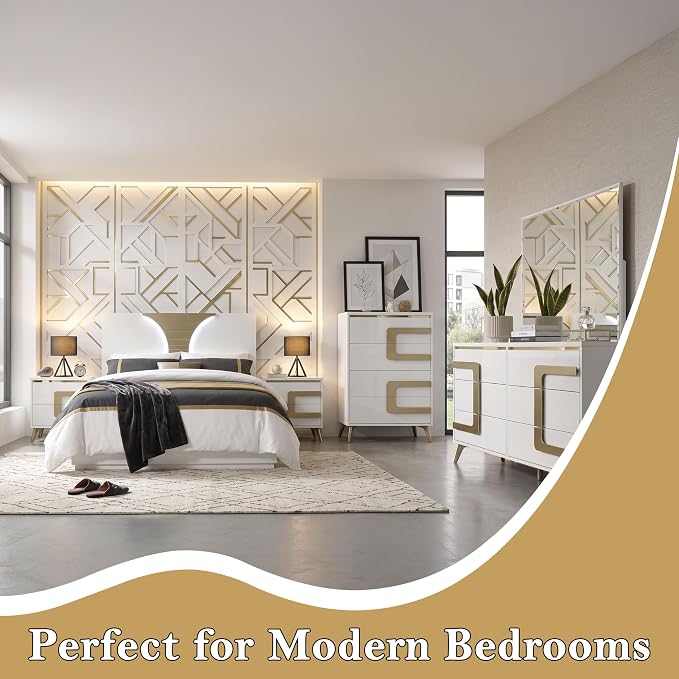 Kings Brand Furniture Claire 6-Piece Queen Size Bedroom Set - Image 7