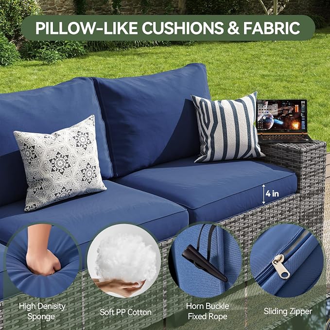Aoxun 6-Piece Patio Sectional Sofa - Image 3