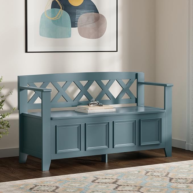 SIMPLIHOME Amherst Entryway Storage Bench - Image 2