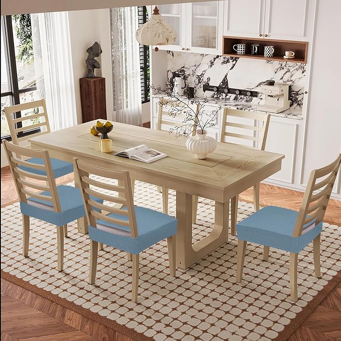 Smiry Waterproof Seat Covers for Dining Room Chairs Set of 2, Stretch Jacquard - Image 8