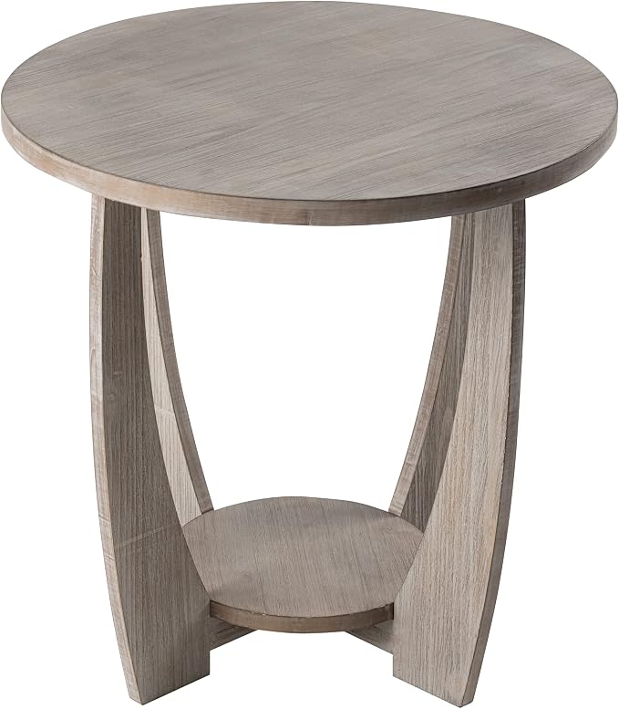 Round Farmhouse End Table for Small Spaces, French Country Accent Side Table - Image 7