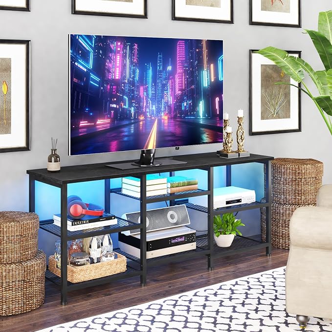 YGEOMER Entertainment Center for TVs Up to 55 Inch, Entertainment Stand - Image 6