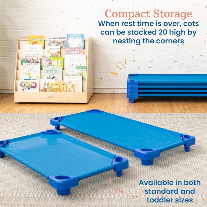 ECR4Kids Stackable Kiddie Cot, Ready-To-Assemble, Toddler Size, Classroom - Image 5