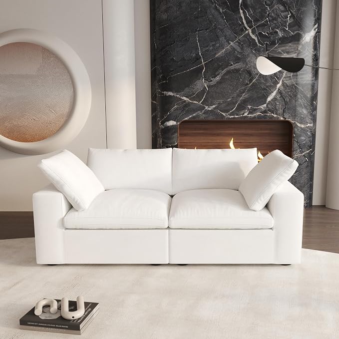 Cloud Modular Sectional Sofa Couch, 80.3" Convertible Couches Loveseat by SofaFurniture