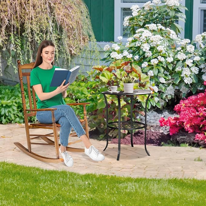 VINGLI Wooden Rocking Chair Outdoor, Patio Rockers - Image 7