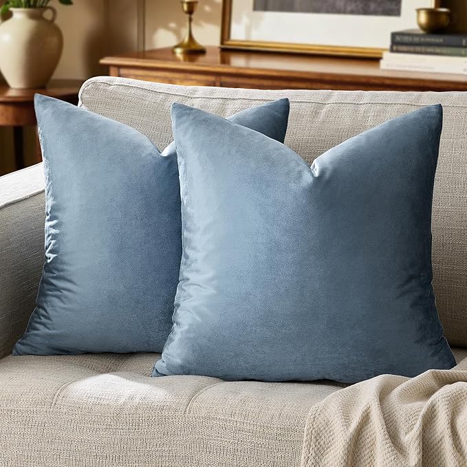 GIGIZAZA Decorative Throw Pillow Covers 24 x 24, Velvet Pillow Square Cushion by GIGIZAZAFocusingonhomedecoration