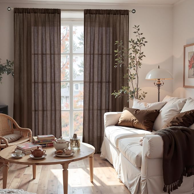 BGment Linen Curtains 84 Inch Length - Image 2