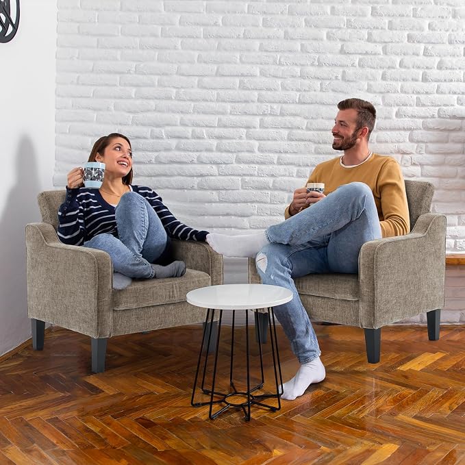 VINGLI Accent Chair for Living Room Chairs Light Brown Reading Chair for - Image 9