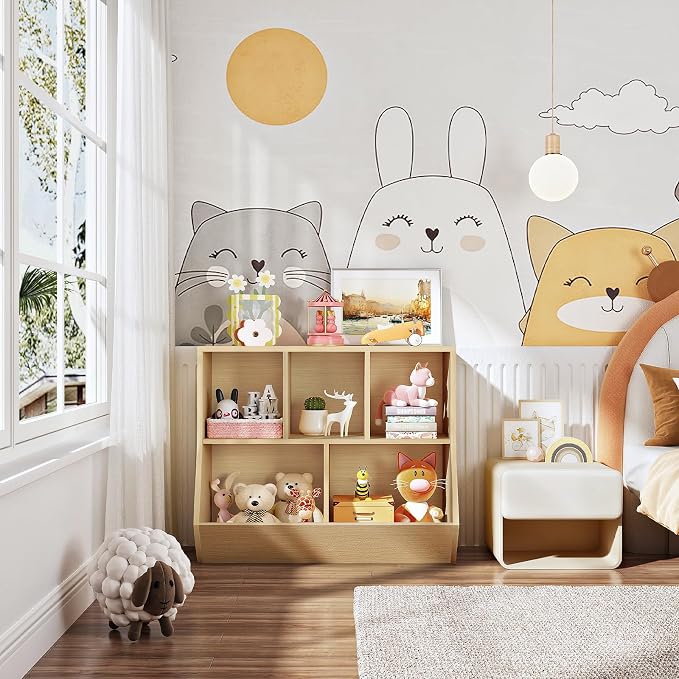 HOOBRO Kids Bookshelf, Bookcase Footboard, Toy Storage Cubby, Children's Toy - Image 8