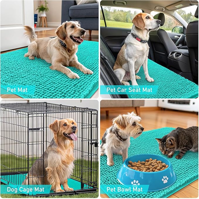 OLANLY Dog Door Mat for Muddy Paws 50x30, Absorbs Moisture and Dirt, Absorbent - Image 7