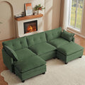 Amsleekey Modular Sectional Sofa, 111.5" U-Shaped Corduroy Comfy Sectional by Amsleekey