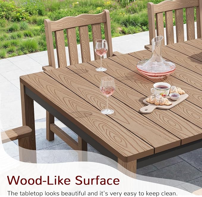 Stoog 7-Piece All-Weather Patio Dining Set, HIPS & Aluminum Outdoor Table - Image 7