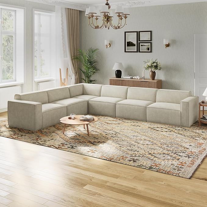 Novilla 142.5" Modular Sectional Sofa, No Assembly Cloud Sectional Couch by Novilla