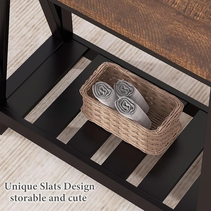 ChooChoo Farmhouse End Table, Rustic Vintage Narrow End Side Table - Image 7