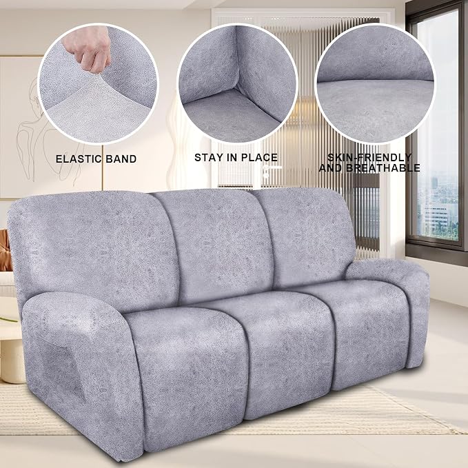 ANARACHON Recliner Couch Cover Leather Look Recliner Sofa Covers - Image 5