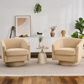 Swivel Barrel Accent Chairs Set of 2, Round Chenille Fabric Living Room Arm by ErdoruLiving