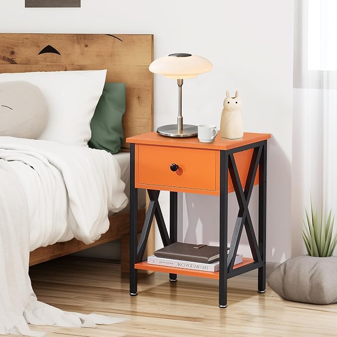 VECELO Nightstands Set of 2, Modern Bedside End Tables, Night Stands - Image 6