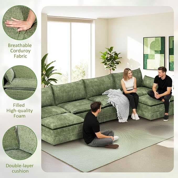 LEVELEVE 147" U-Shape Modular Sofa - Image 6