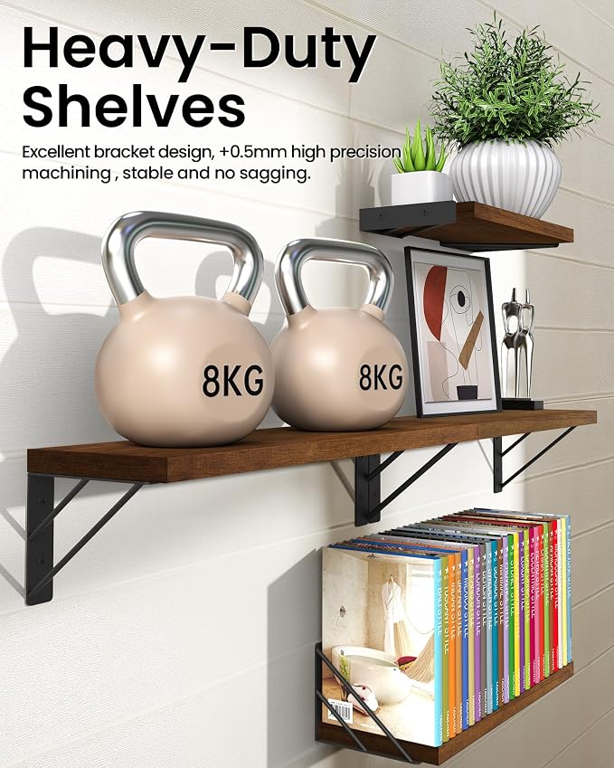 BAYKA Floating Shelves for Wall, Book Shelf for Bedroom, Decor Shelves for - Image 5