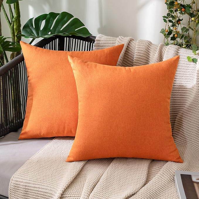 MIULEE Pack of 2 Decorative Outdoor Solid Waterproof Throw Pillow Covers Euro by MIULEE