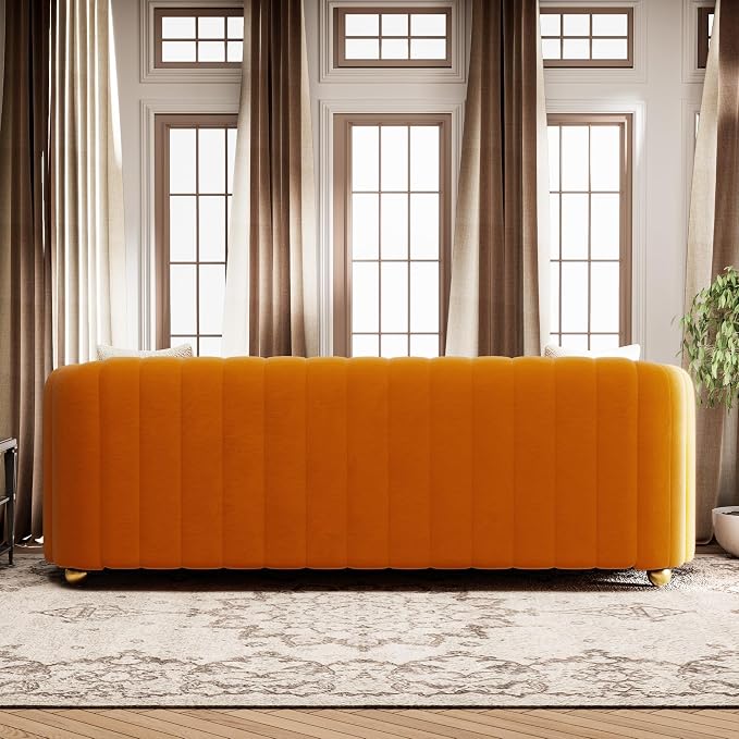 KEAI 83.46" Velvet Couch for Living Room Large Modern Sofa - Image 6