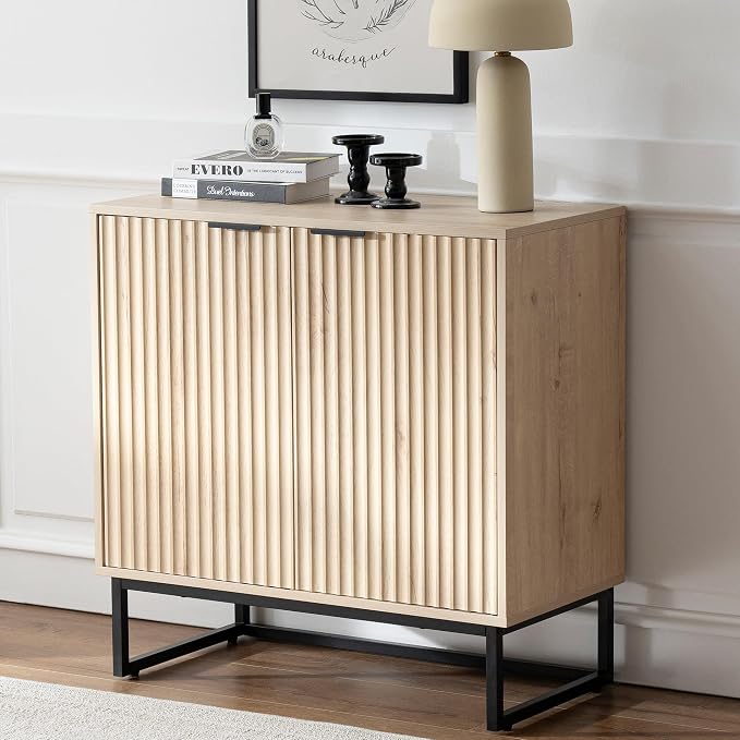 EYYTHUNG Fluted Storage Cabinet Sideboard Buffet Cabinet, Modern Accent Cabinets by EYYTHUNG