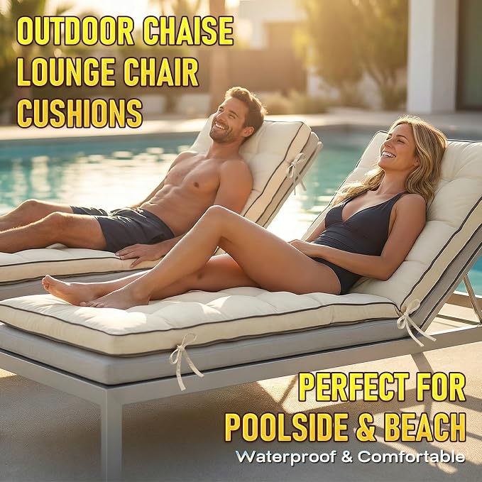 72x21 Inch Folding Chaise Lounge Cushion Quick Dry - Image 7