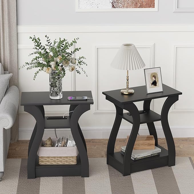 FROMJBEST Black End Table Set of 2 - Image 7