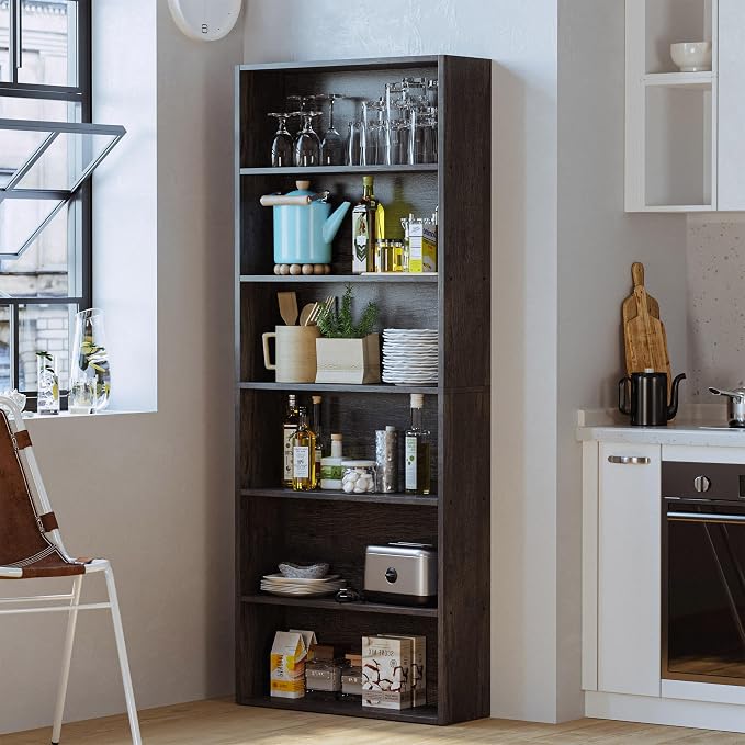 IRONCK Bookshelves and Bookcases Floor Standing 6 Tiers Display Storage Shelves - Image 2