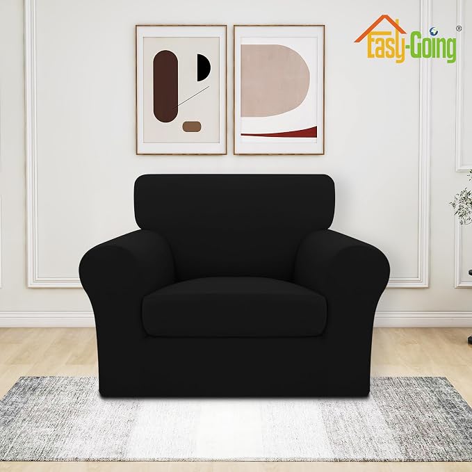 Easy-Going 3 Pieces Stretch Chair Cover Washable Chair Slipcover Set - Image 2
