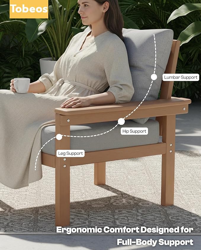 HDPE 4 Piece Patio Furniture Set, All-Weather Outdoor Couch - Image 2