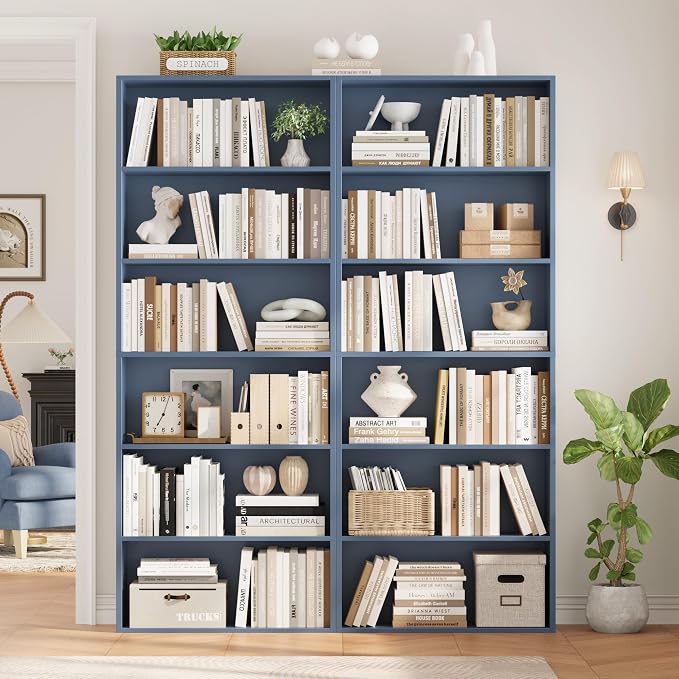 FOTOSOK 6-Tier Open Bookcase and Bookshelf, Freestanding Display Storage - Image 4