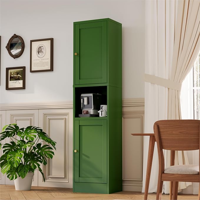 YAUWOH 2-Door Metal Storage Cabinet, Tall Slim Pantry Organizer - Image 5