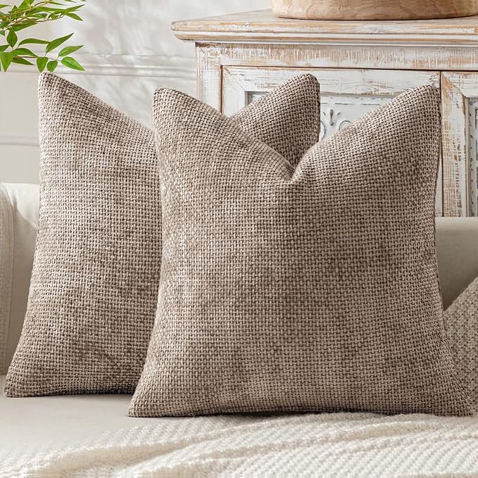 MIULEE Pack of 2 Couch Throw Pillow Covers 20x20 Inch Light Khaki Boho Accent by MIULEE
