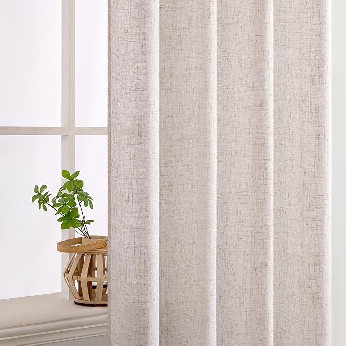 MIULEE Natural White Linen Curtains 72 Inch Length - Image 5