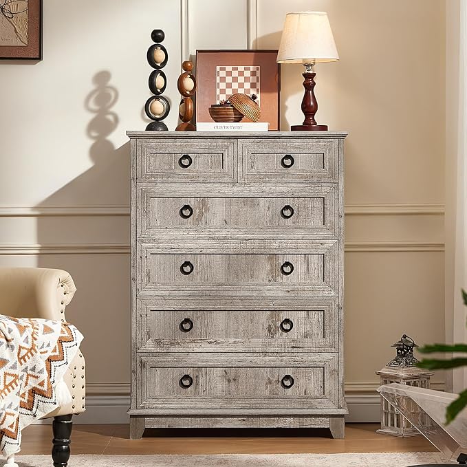 Joaxswe Farmhouse 6 Drawer Dresser - Image 11