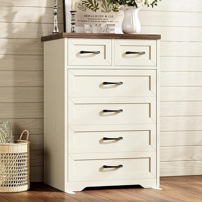 AODK Farmhouse Tall 6 Drawer Dresser by AODK